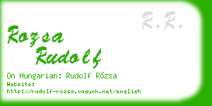 rozsa rudolf business card